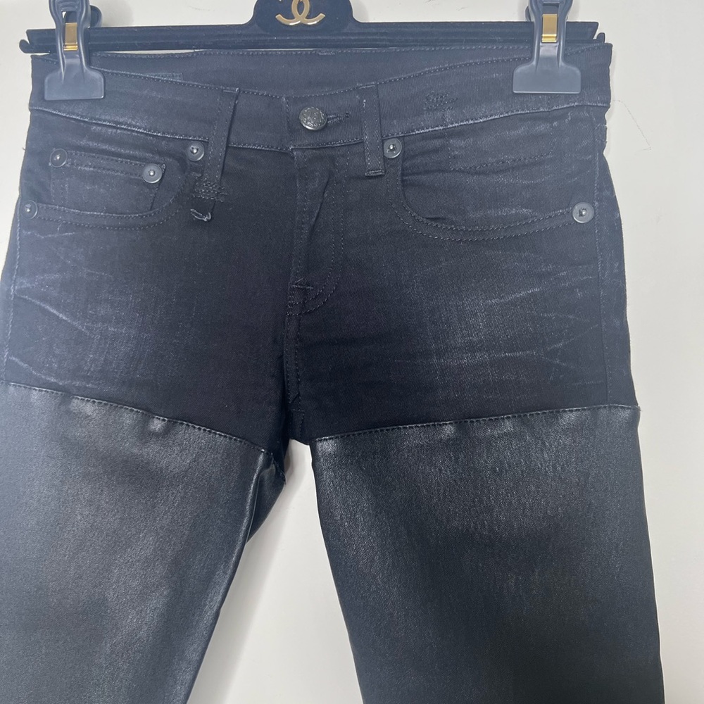 R13 Black Leather Chaps JEANS SIZE 24 $845. - Picture 8 of 12